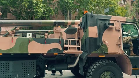 Indian MArG 155 Self-propelled howitzer 8 Stock Footage 336289082