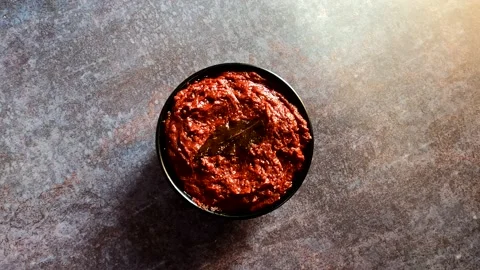 Indian mashed tomato pickle Stock Footage 152224077