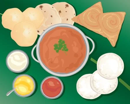 Indian meal Stock Illustration