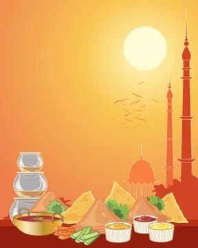 Indian meal Stock Illustration