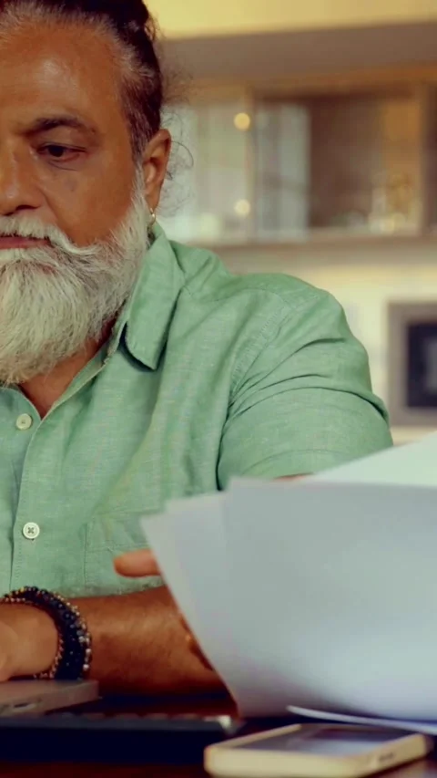 Indian mid age couple at home Stock Footage 343369409