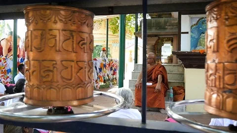 Indian Monk Speaking to a crowd Stock Footage 91429448