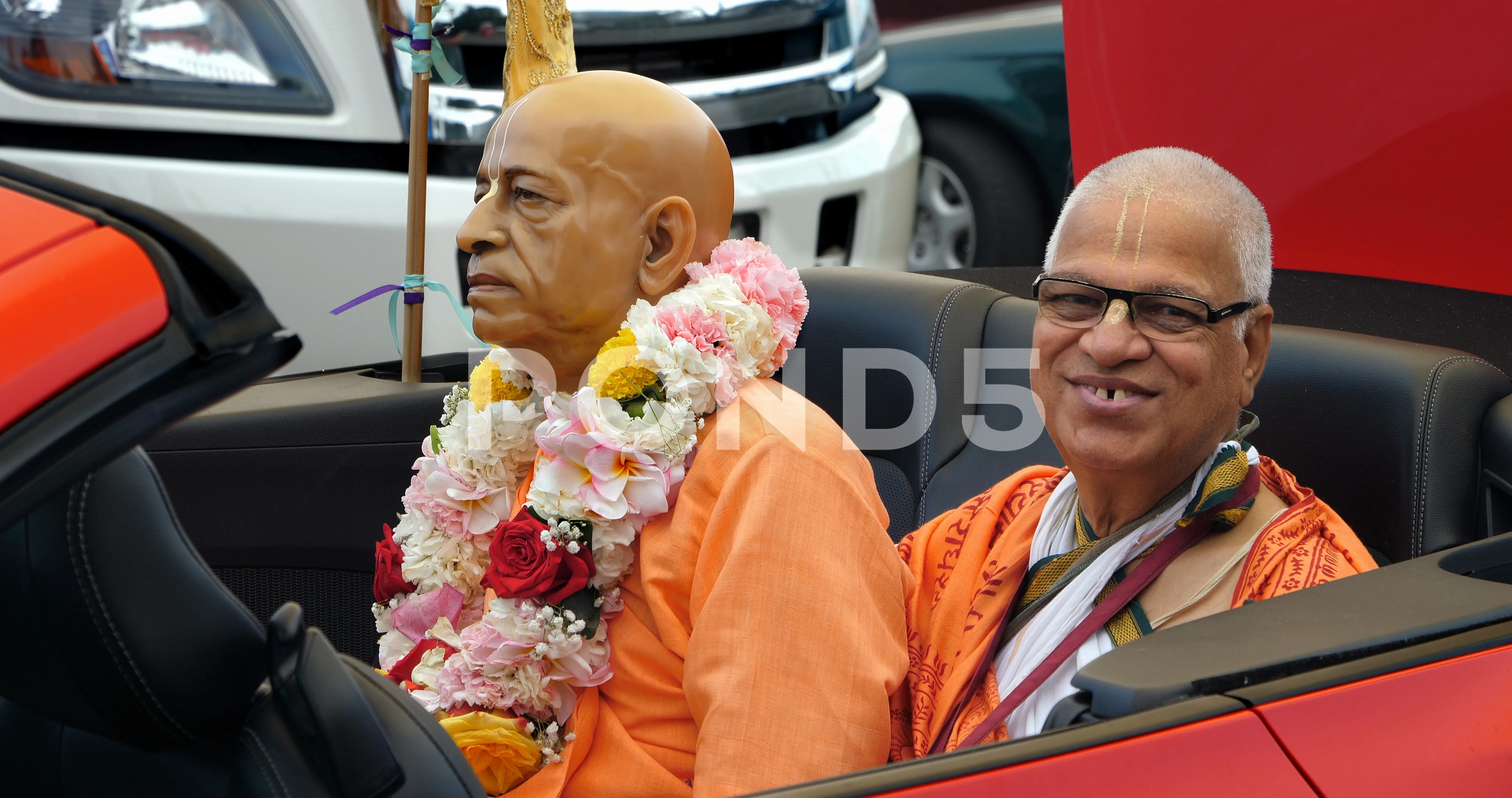 Hare Krishna Monks on Street in Prague. Editorial Image - Image of