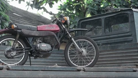 INDIAN MOTORCYCLES ON SIDE VIEW Stock Footage 205860719