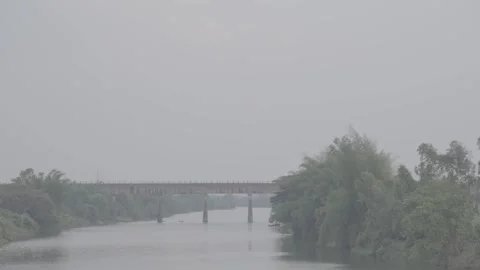 Indian Mountains with River Stock Footage 272465667
