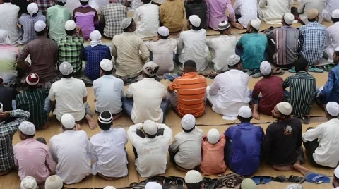 Indian muslims praying to Allah Stock Footage 60720187