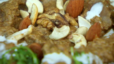 Indian Mutton Mewa Dish Stock Footage 58336945