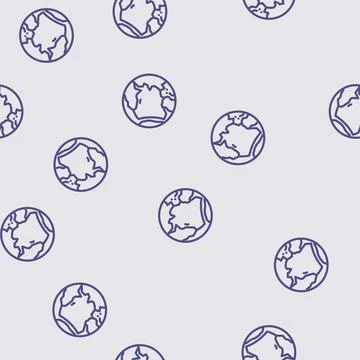 Indian ocean map line vector seamless pattern Stock Illustration