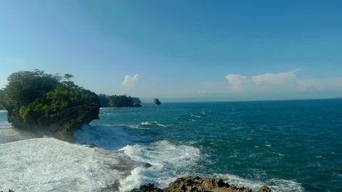Indian Ocean view in Indonesia Stock Footage 109591364