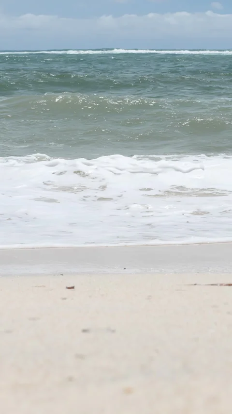 Indian Ocean waves on Pandava Beach, Bali - 4K Stock Footage 303379229