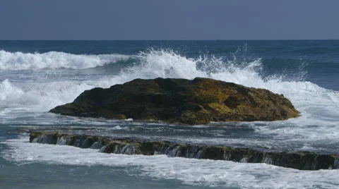 INDIAN OCEAN WAVES SURF TALPE SRI LANKA Stock Footage 64557421