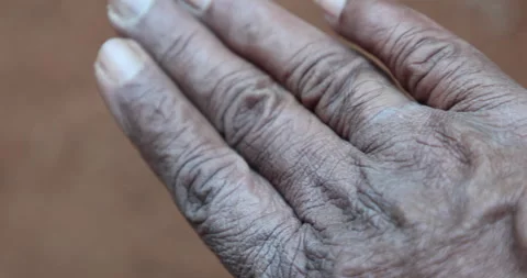 Indian Old man Hand closeup Stock Footage 324150134