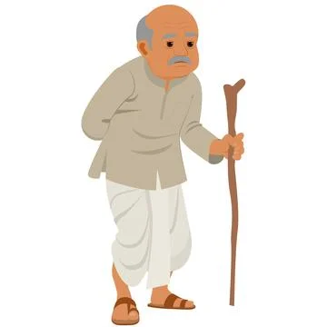 Indian Old man Stock Illustration