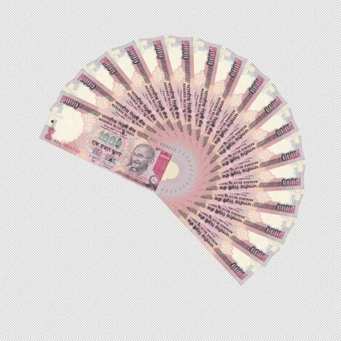 Indian one thousand rupee banknote spinning Stock Footage 297595615