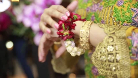 Indian Pakistani Bride getting ready her mehndi, Haldi day Stock Footage 266648963