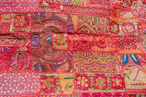 Indian patchwork carpet Stock Photos