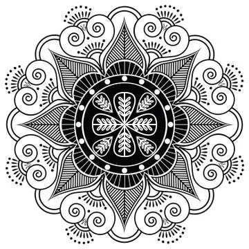 Indian pattern surounded with heart elements Stock Illustration