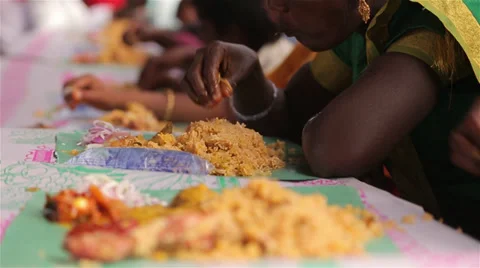 Indian People Eating Stock Footage 38192593