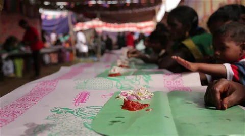 Indian People Eating Stock Footage 38193017
