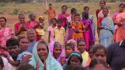 Indian people singing and clapping outside Stock Footage 49322210
