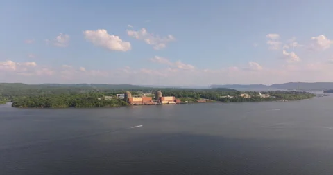 Indian Point Nuclear Power Facility in Peekskill New York Stock Footage 346377075