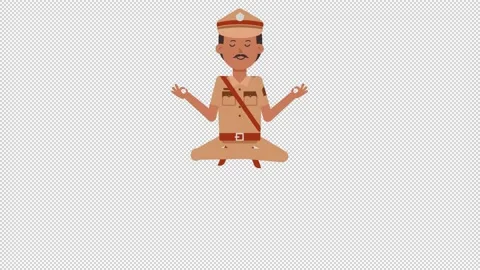 Indian Policeman Meditating Video stock 205044772