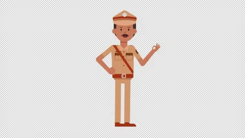 Indian Policeman Ok Stock Footage 205044775
