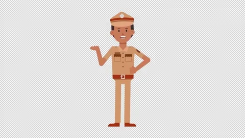 Indian Policeman Talking Video stock 205054049