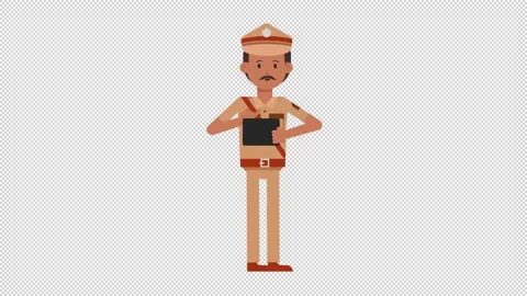 Indian Policeman Using Tablet Sad Stock Footage 205045079