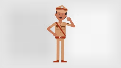 Indian Policeman Waving Video stock 205045104