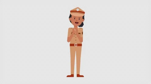 Indian Policewoman Clapping Video stock 205047137