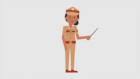 Indian Policewoman Holding Pointer Stick 動画素材 205047222