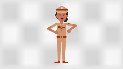 Indian Policewoman Pointing Below Stock Footage 205047267