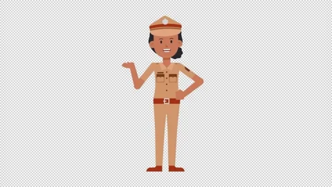 Indian Policewoman Talking Stock Footage 205054159