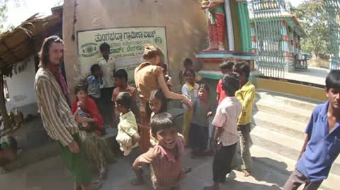 Indian poor children 3 Stock Footage