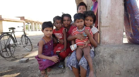 Indian poor childrens Stock Footage 62532602