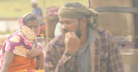 Indian Poor Male worker with Cans on Hill Stock Footage 326793232