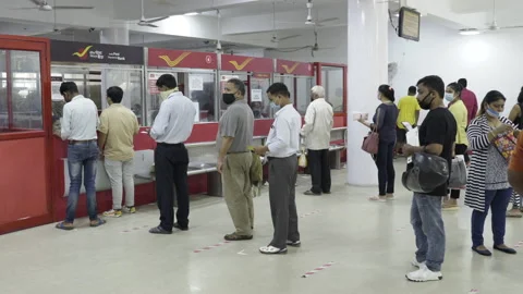 Indian post office scene. Stock-Footage 136421492