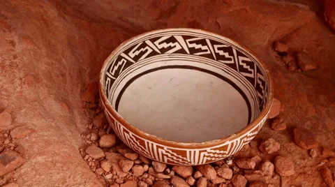 Indian pottery native american archeology 7 Stock Footage 34664591
