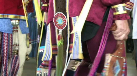Indian Pow wow dance close M HD Stock Footage 131915