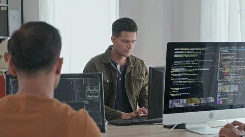 Indian Programmers Working on Computers Stock Footage 203748137