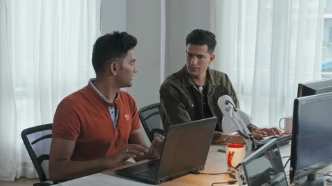 Indian Programmers Working in Office Stock Footage 203733122