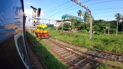 Indian Railway engine coming from the platform. Stock Footage 130520238