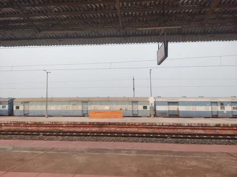 Indian railway platform Stock Photos