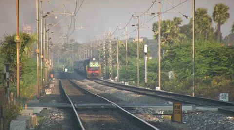 Indian railways passenger train  Stock Footage 21540681