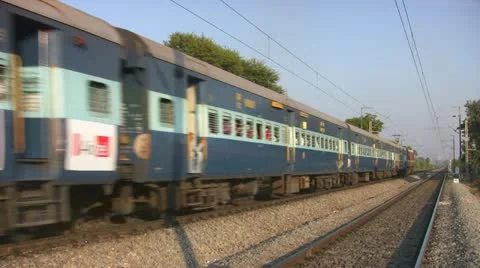 Indian railways passenger train  Stock Footage 21541849