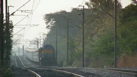 Indian railways passenger train  Stock Footage 21543145