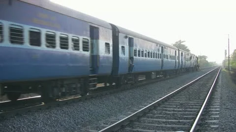 Indian railways passenger train  Stock Footage 21546532