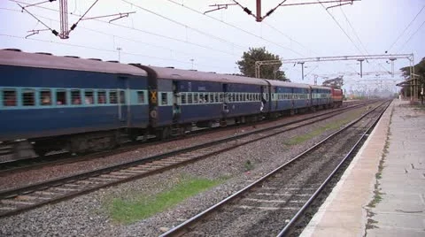 Indian railways passenger train  Stock Footage 21645722