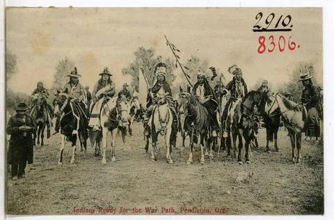 Indian Ready for the War Path Pendleton, Oregon. Indiand Ready for the War... Stock-Fotos